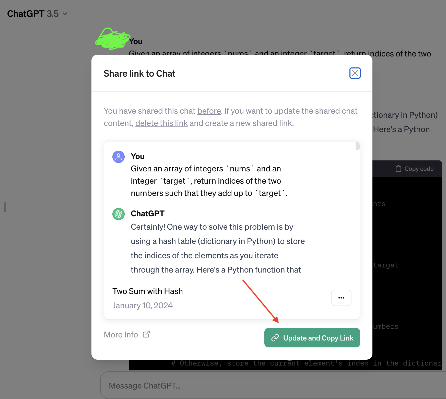 Sharing ChatGPT Conversations